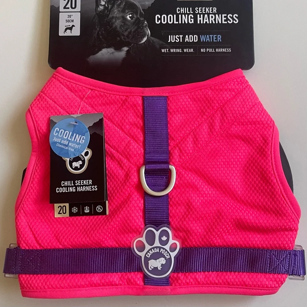 Canada Pooch Chill Seeker Cooling Harness - Pink/Purple - Size 20